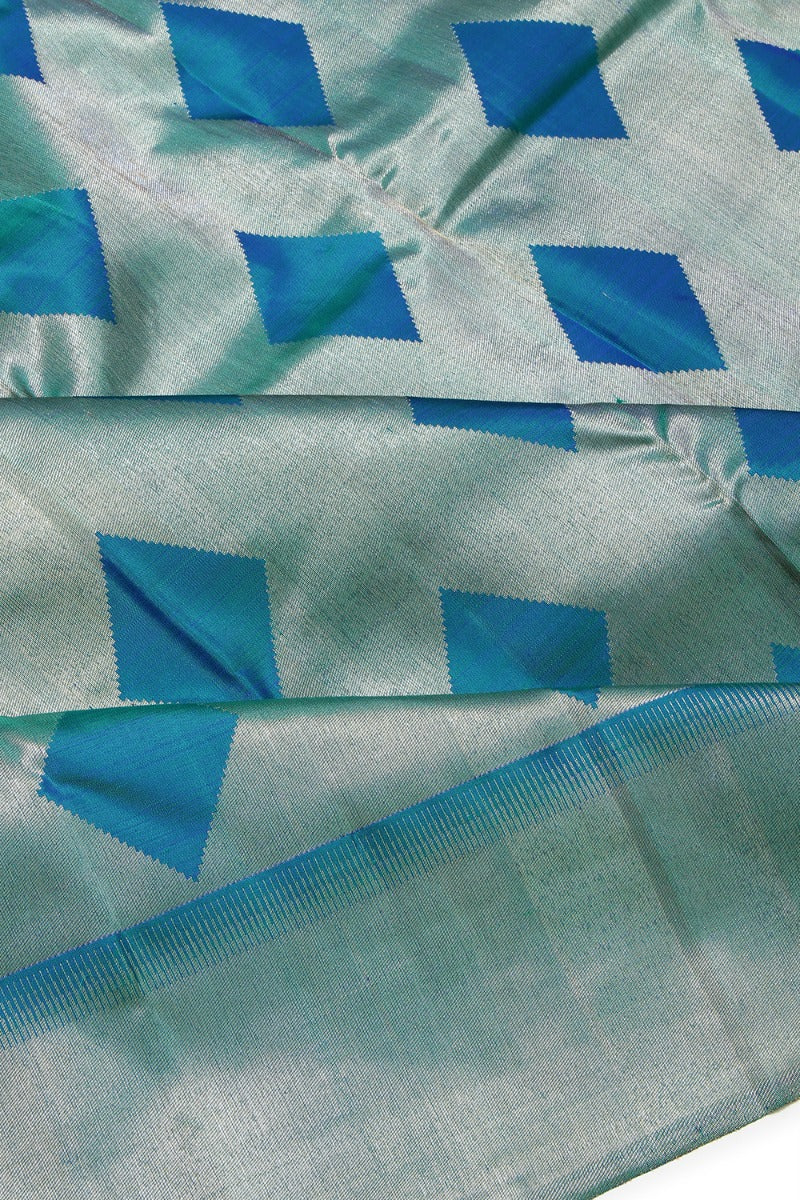 Kanchipuram Silk Brocade Blue Saree