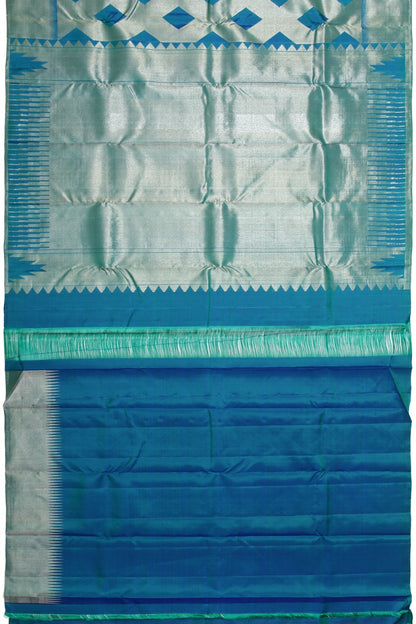 Kanchipuram Silk Brocade Blue Saree