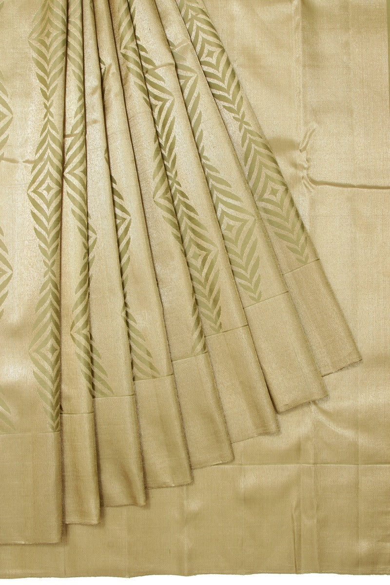Kanchipuram Silk Tissue Brocade Mehendi Green Saree