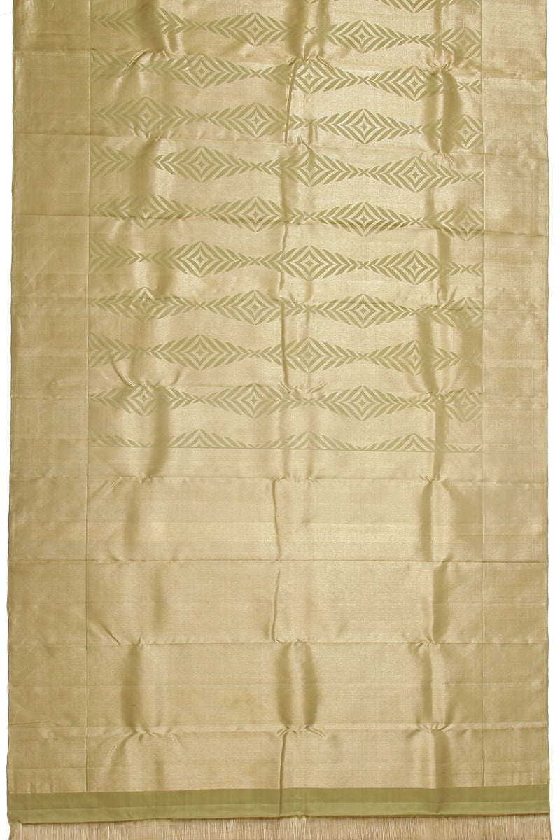 Kanchipuram Silk Tissue Brocade Mehendi Green Saree