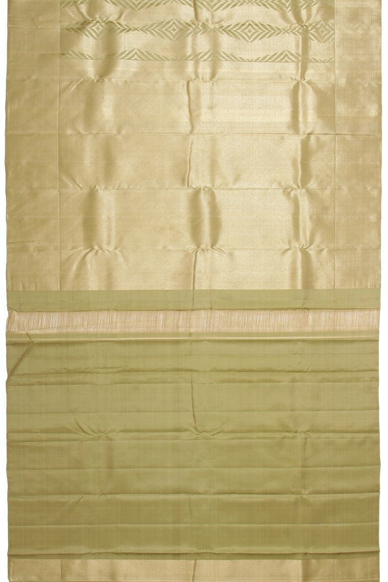 Kanchipuram Silk Tissue Brocade Mehendi Green Saree
