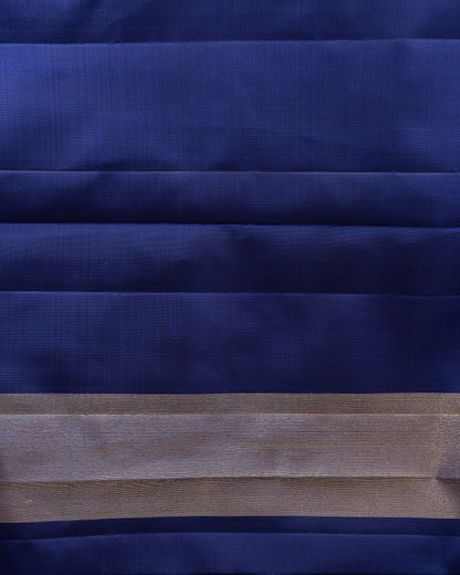 Kanchipuram Silk Multicolor Blue Saree With Rakhi and Gift Box
