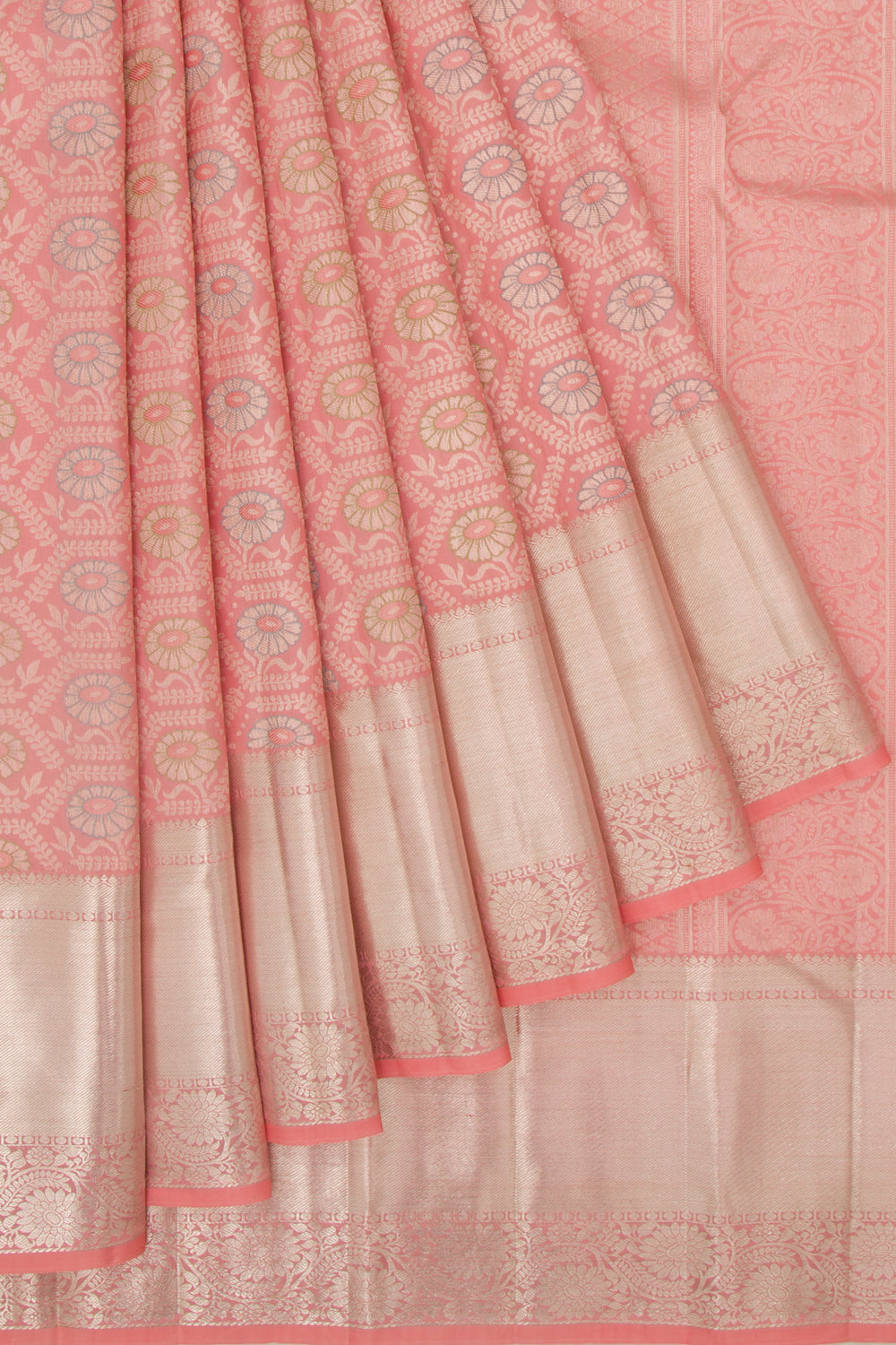 Taranga Kanchi Silk Brocade Baby Pink Saree
