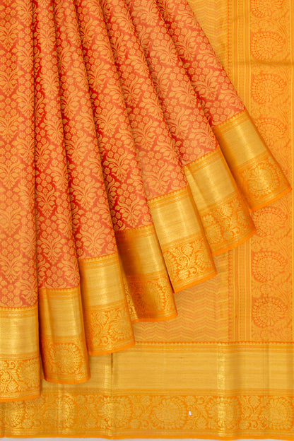 Taranga Kanchi Silk Tissue Brocade Orange Saree