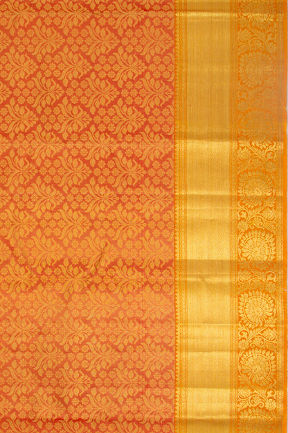 Taranga Kanchi Silk Tissue Brocade Orange Saree