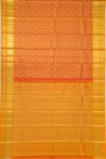 Taranga Kanchi Silk Tissue Brocade Orange Saree