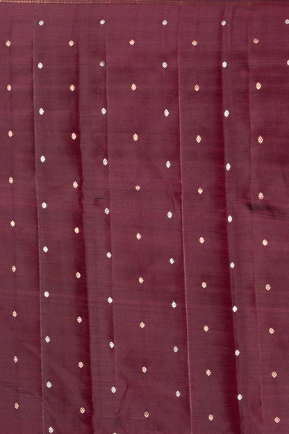 Taranga Kanchi Silk Butta Burgundy Saree
