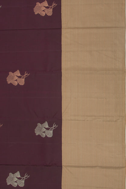 Taranga Kanchi Silk Butta Brown Saree
