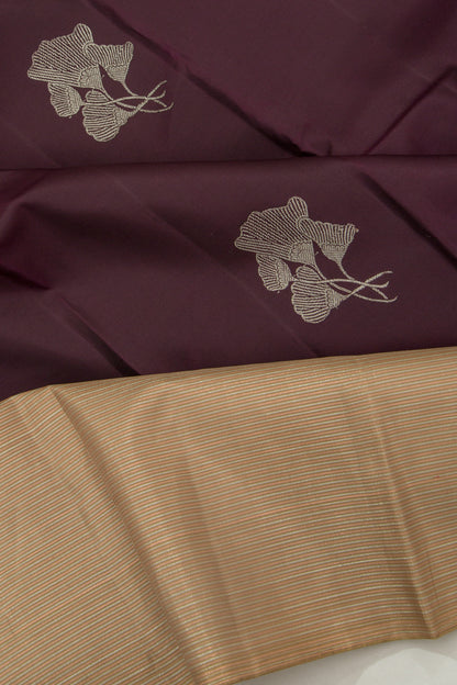 Taranga Kanchi Silk Butta Brown Saree