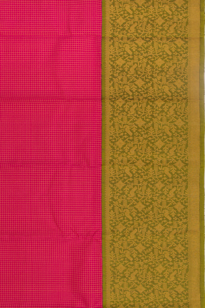 Kanchipuram Silk Checks Pink Saree