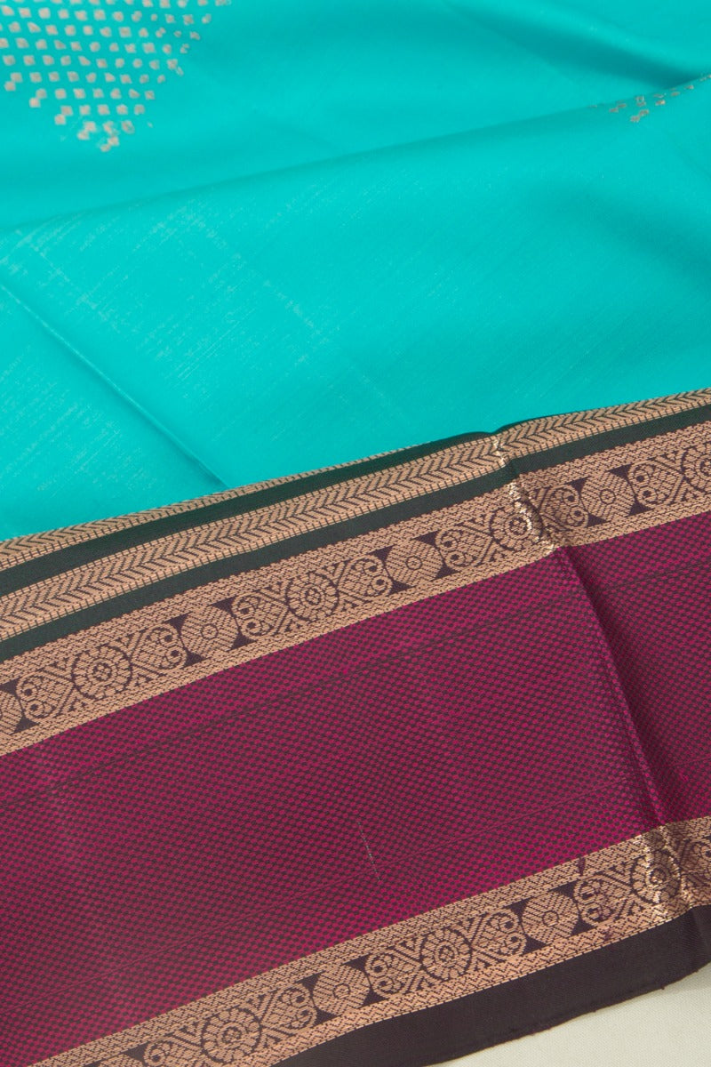 Kanchipuram Silk Butta Sky Blue Saree