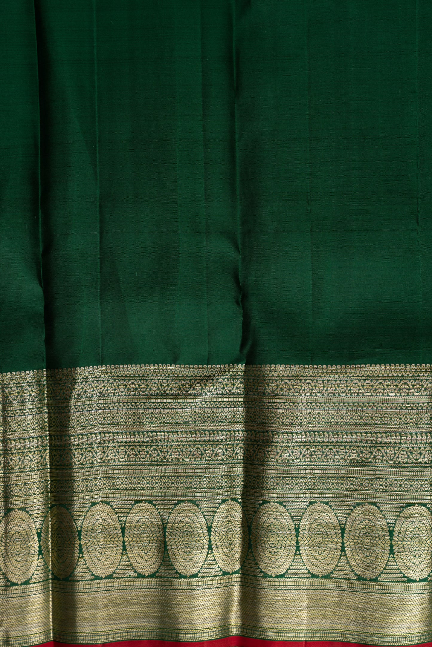 Kanchipuram Silk Brocade Green Saree With Rakhi and Gift Box