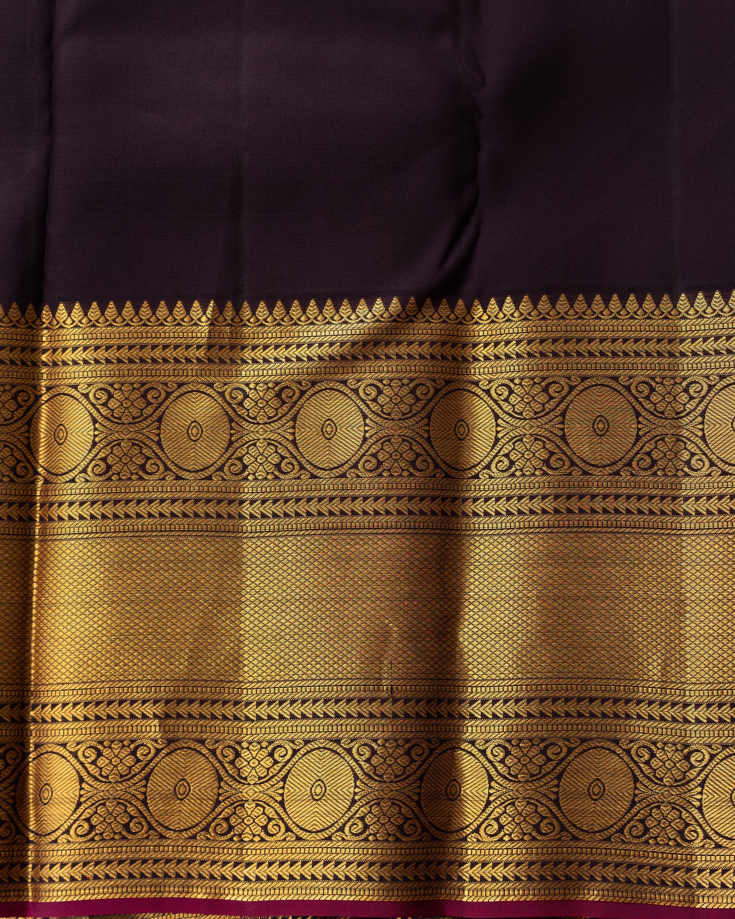 Kanchipuram Silk Lines And Butta Yellow Saree With Rakhi and Gift Box
