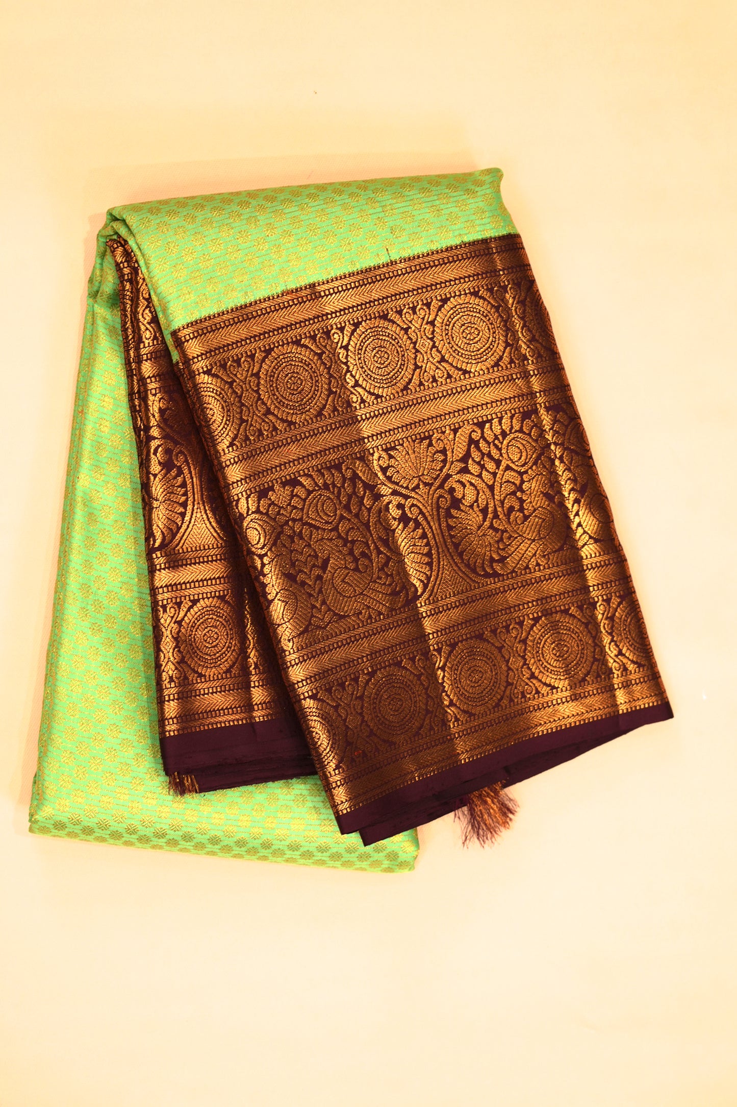 Kanchipuram Silk Brocade Green Saree