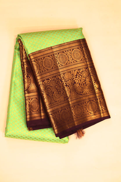Kanchipuram Silk Brocade Green Saree