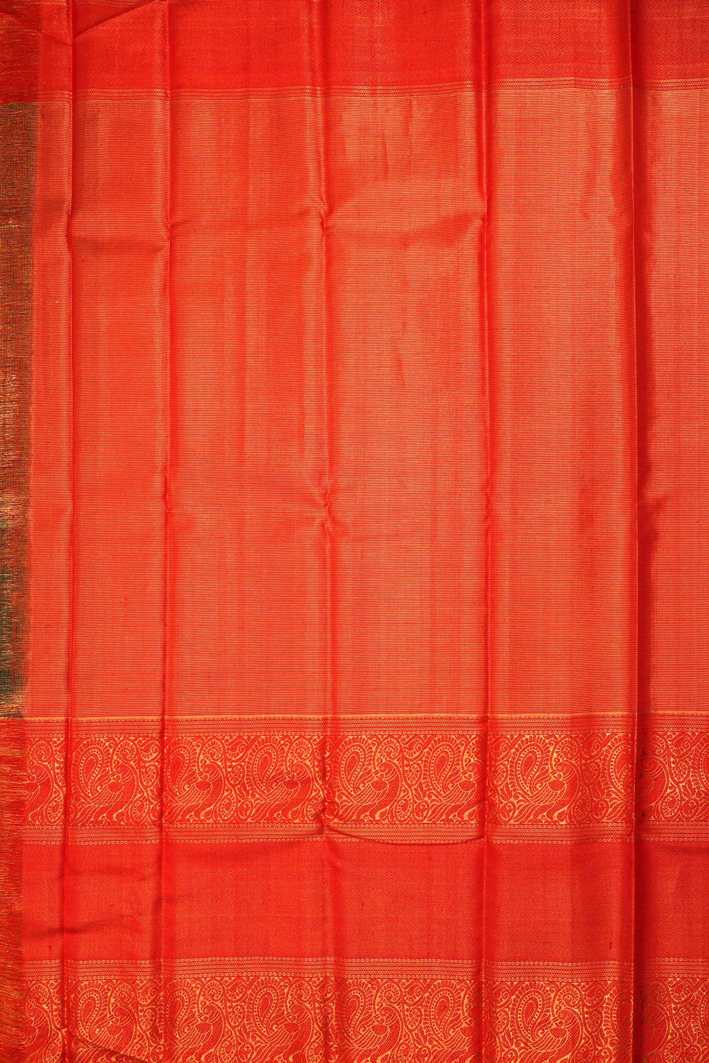 Kanchipuram Silk Checks And Butta Dark Green Saree