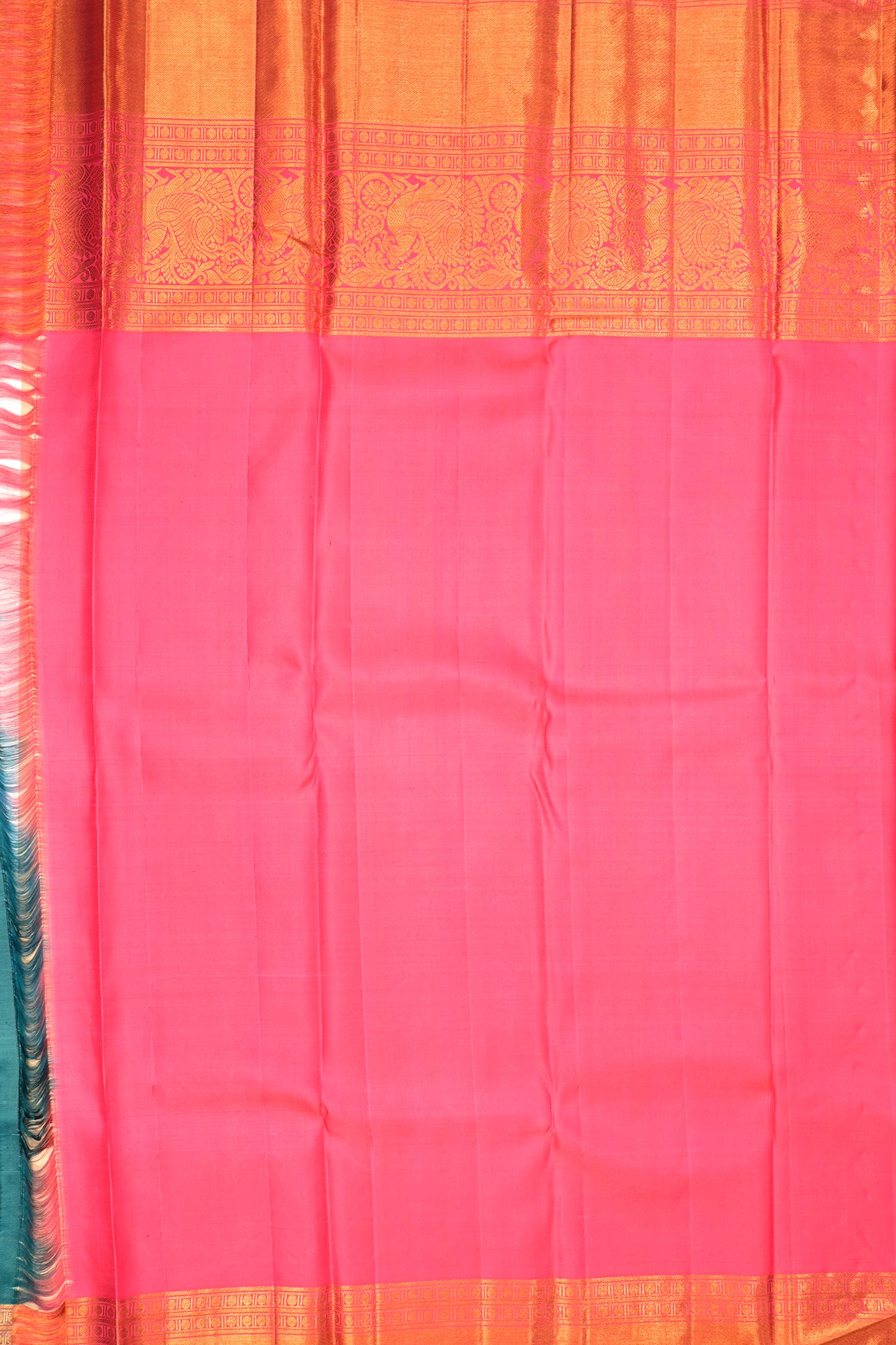 Kanchipuram Silk Brocade Dark Green Saree