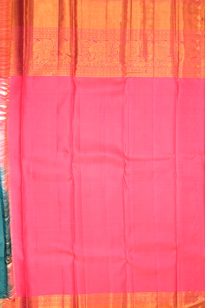 Kanchipuram Silk Brocade Dark Green Saree