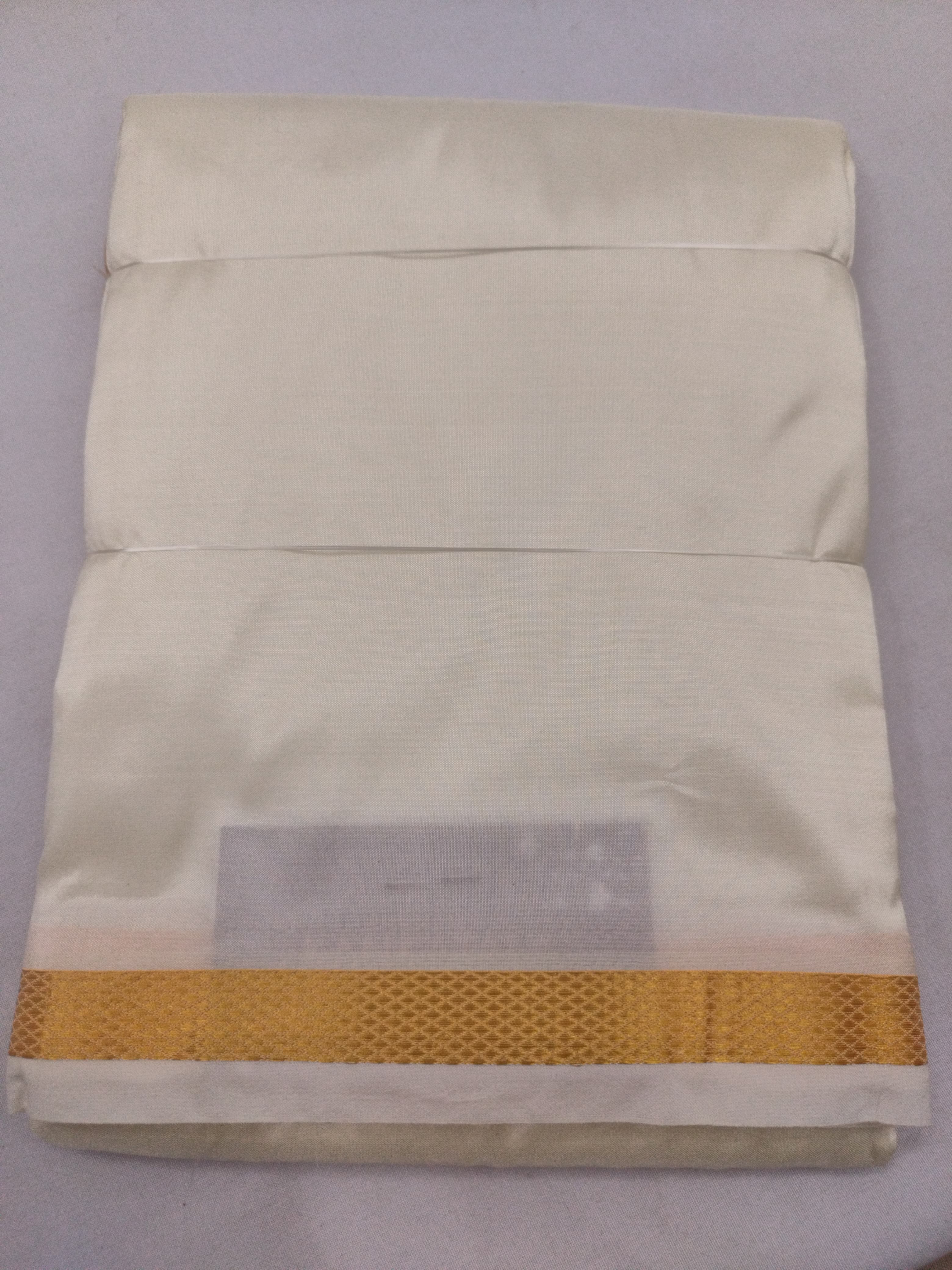 Kanchipuram Silk Plain White Dhoti With Kanduva