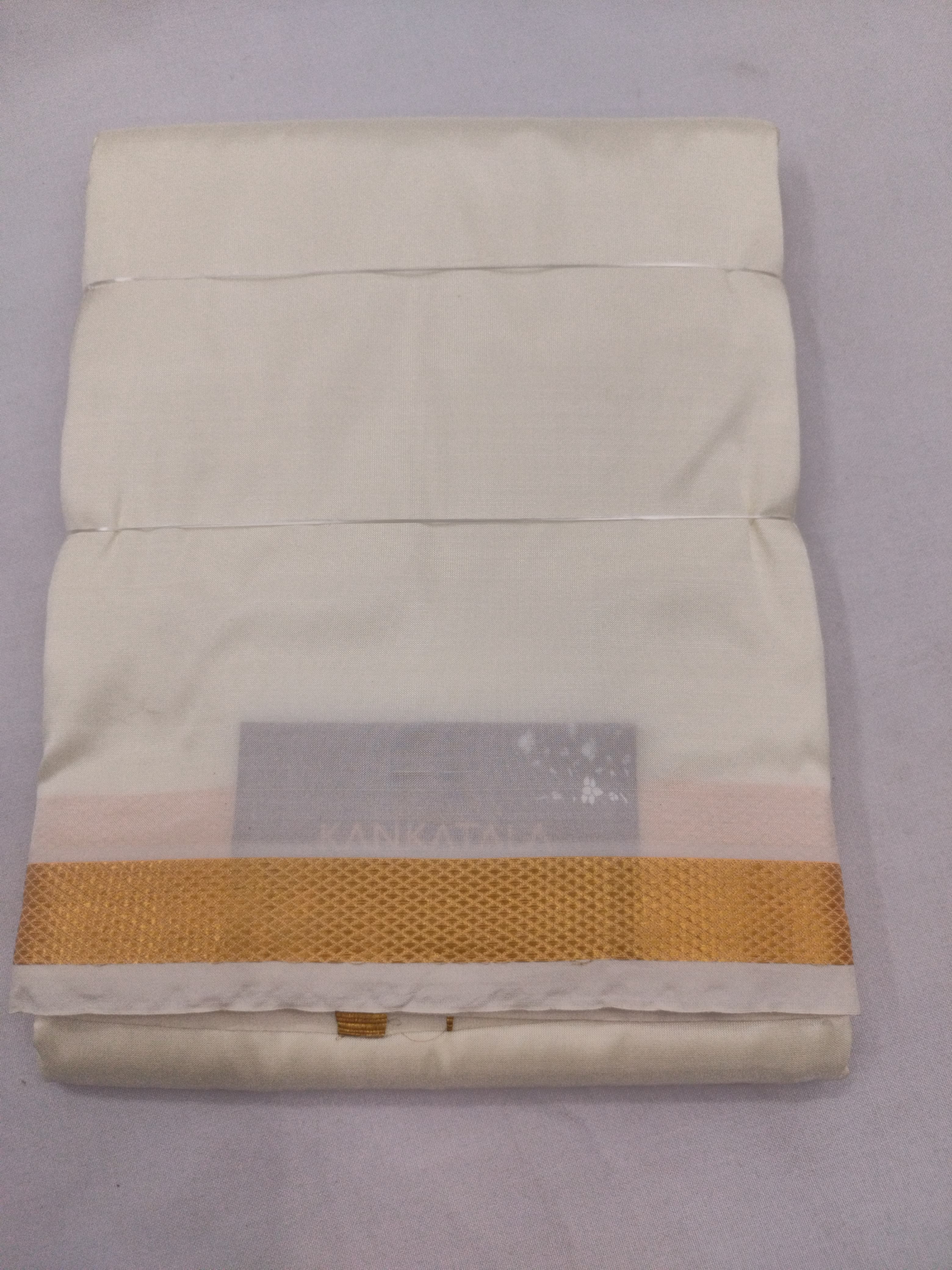 Kanchipuram Silk Plain White Dhoti With Kanduva
