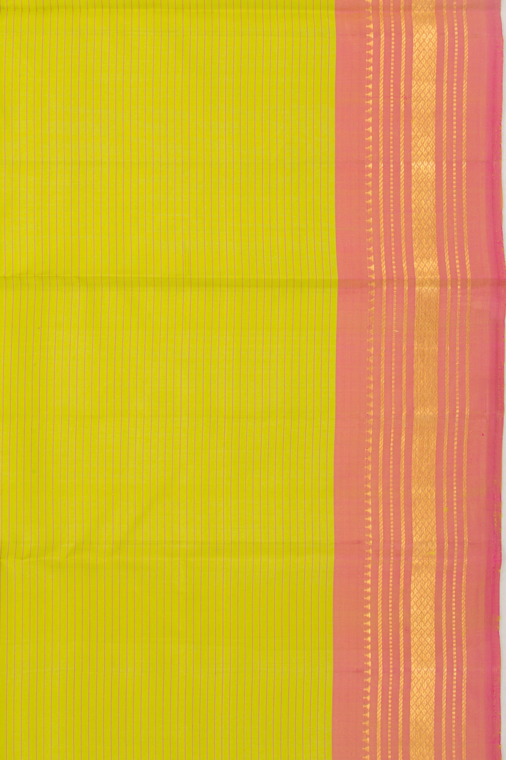 Kanchipuram Silk Horizontal Lines Green Saree