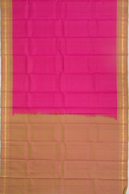 Kanchipuram Silk Horizontal Lines Pink Saree