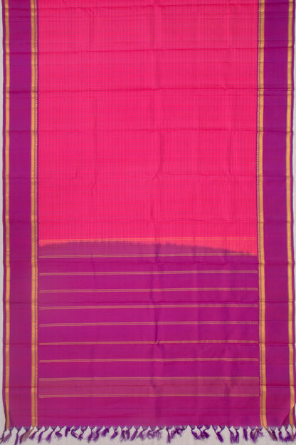 Kanchipuram Silk Checks Pink Saree