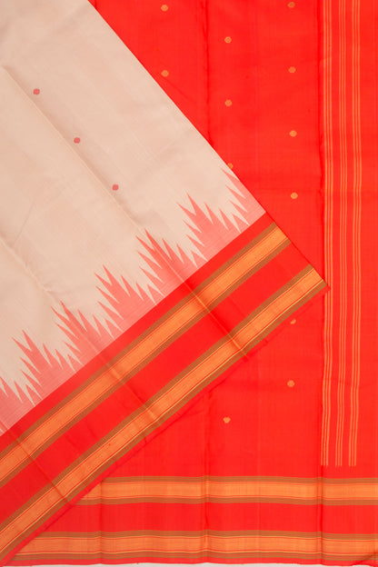 Gadwal Silk Butta Cream Saree
