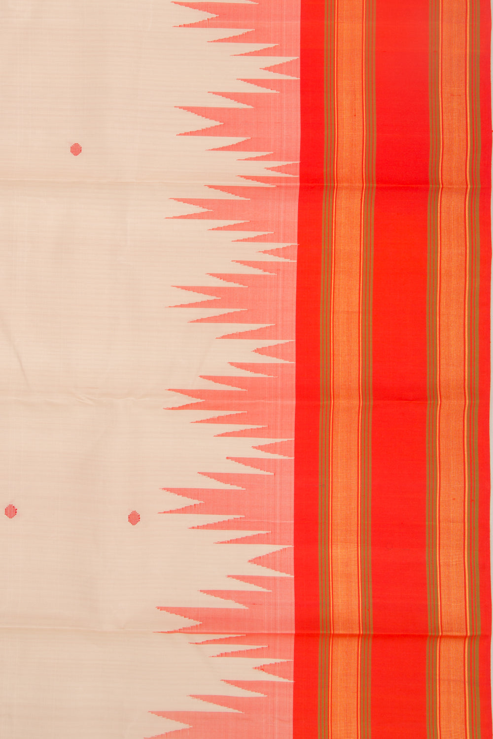 Kanchipuram Silk Butta Cream Saree