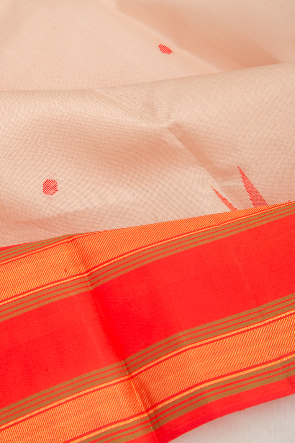 Kanchipuram Silk Butta Cream Saree