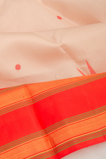 Kanchipuram Silk Butta Cream Saree