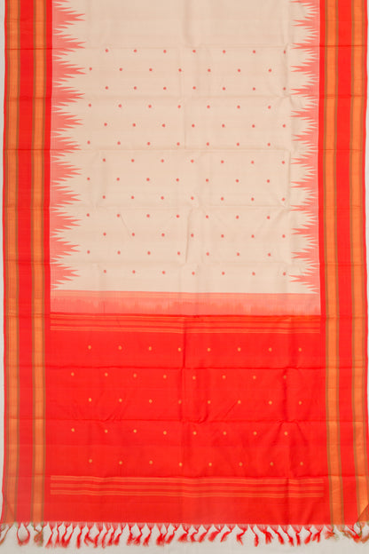 Kanchipuram Silk Butta Cream Saree