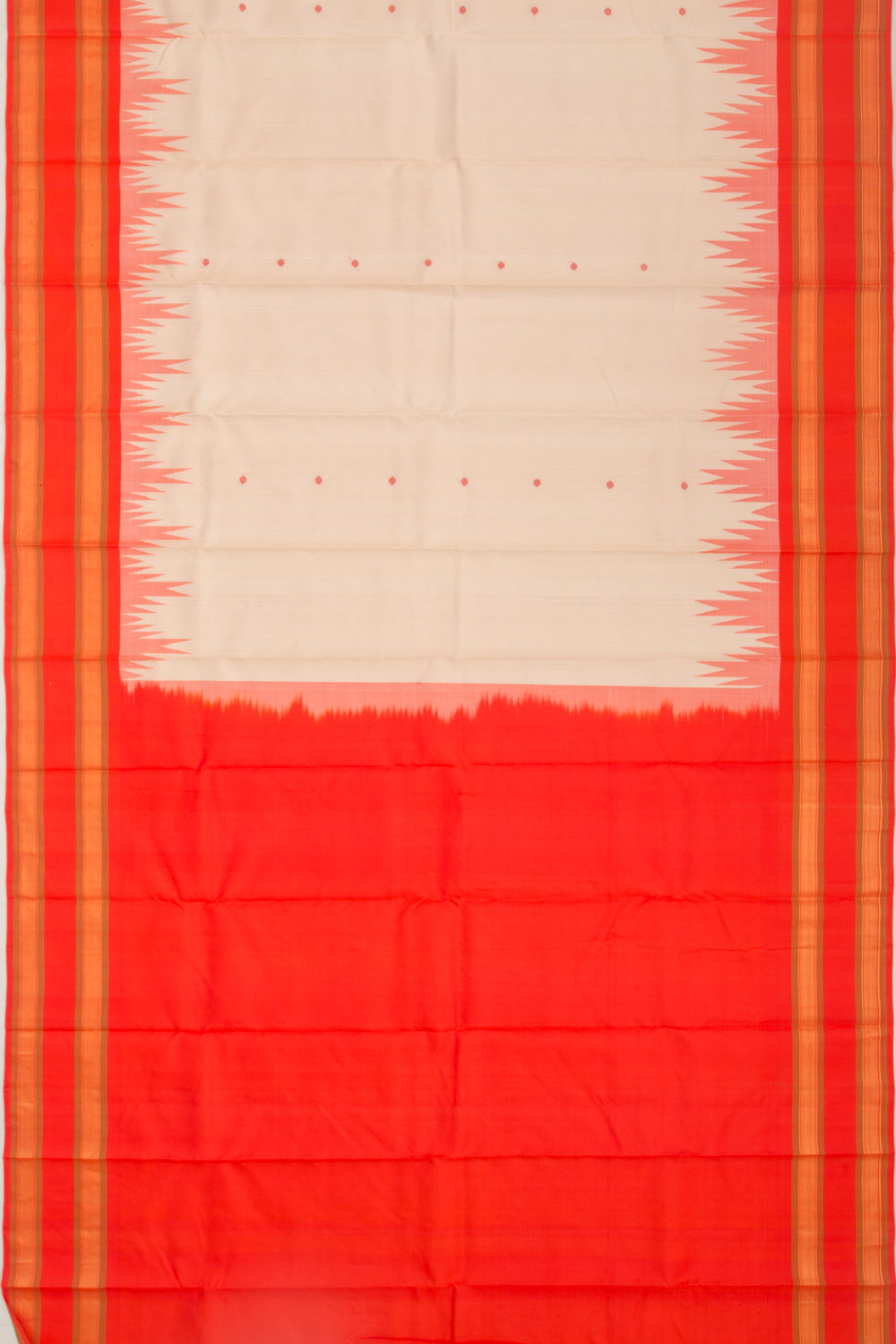 Kanchipuram Silk Butta Cream Saree