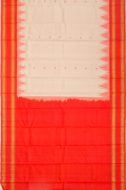 Kanchipuram Silk Butta Cream Saree