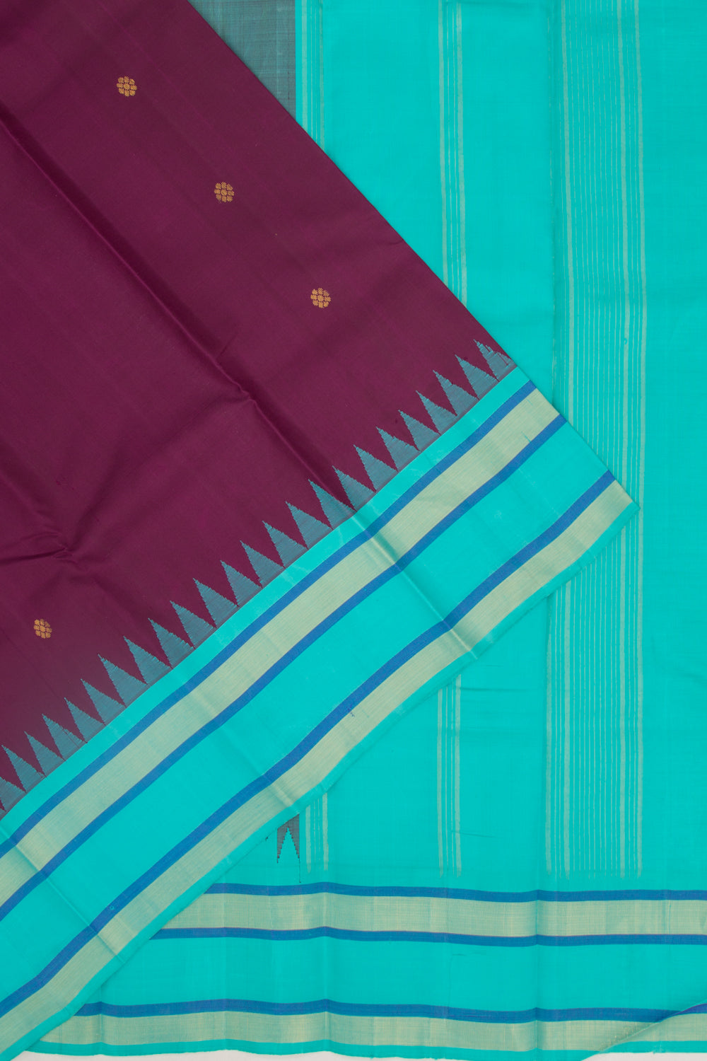 Gadwal Silk Butta Purple Saree