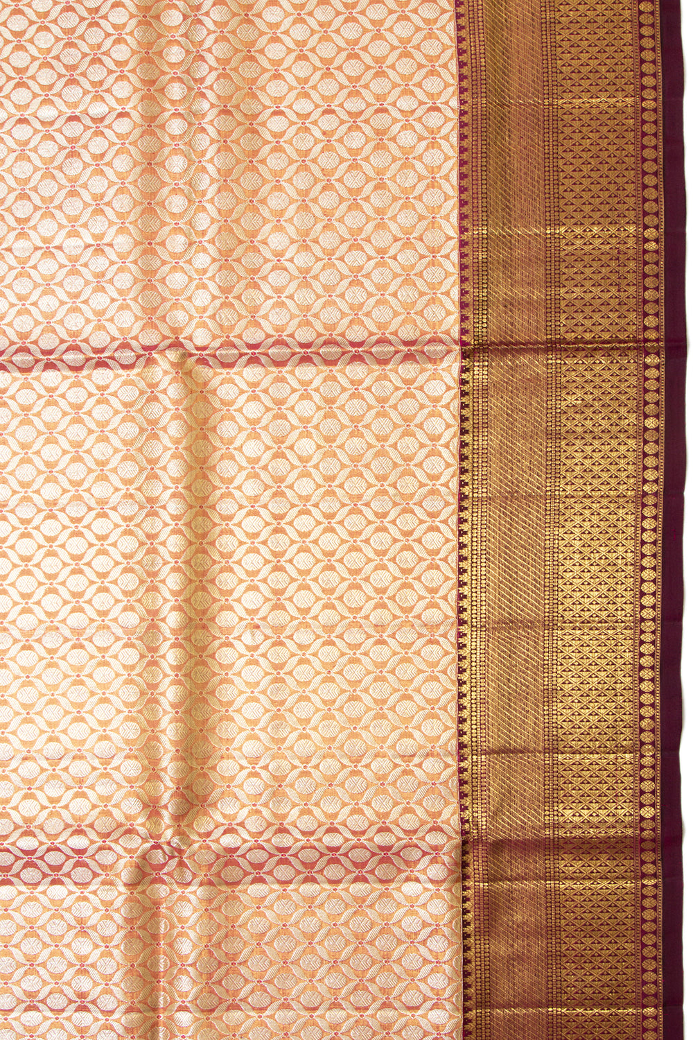 Kanchipuram Silk Tissue Brocade Pink Saree