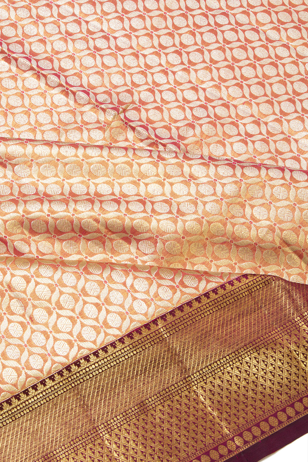 Kanchipuram Silk Tissue Brocade Pink Saree