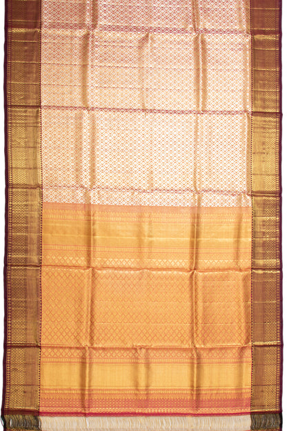 Kanchipuram Silk Tissue Brocade Pink Saree