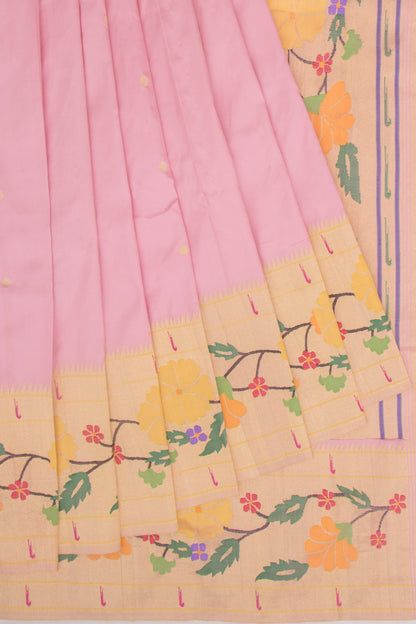 Paithani Silk Butta Baby Pink Saree