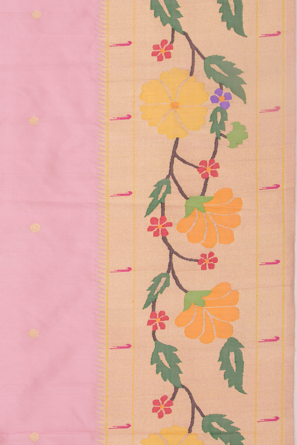 Paithani Silk Butta Baby Pink Saree