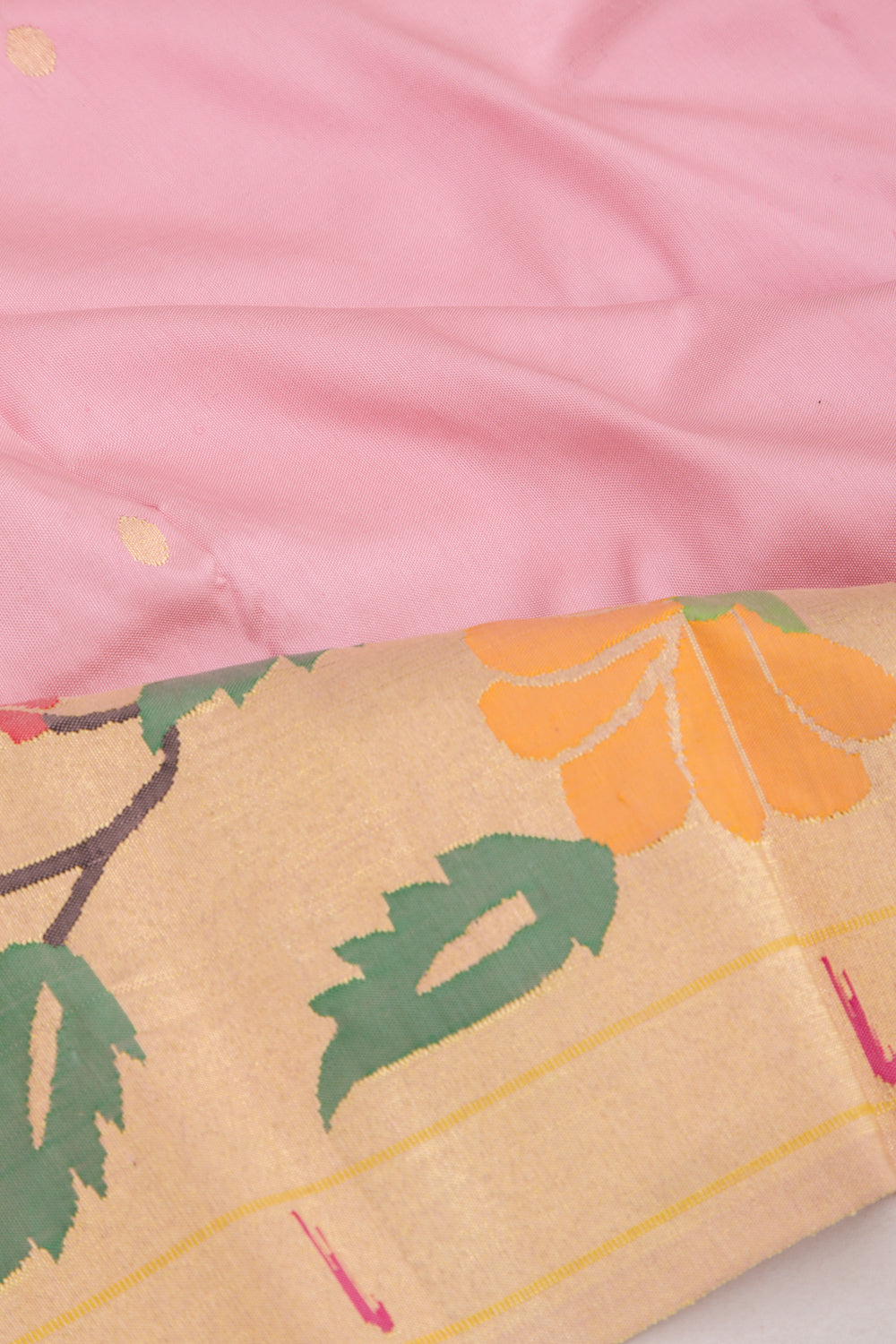 Paithani Silk Butta Baby Pink Saree