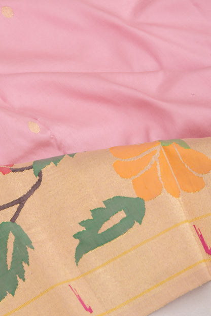 Paithani Silk Butta Baby Pink Saree