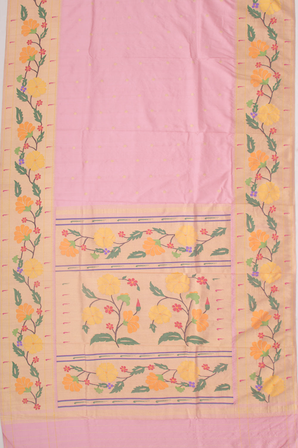 Paithani Silk Butta Baby Pink Saree