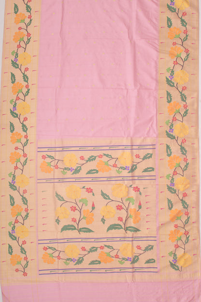 Paithani Silk Butta Baby Pink Saree