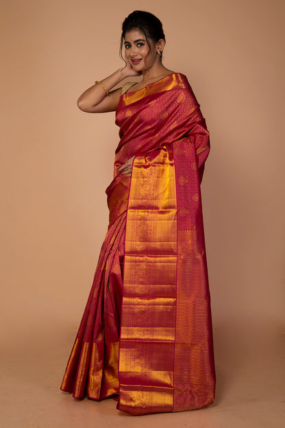 Taranga Kanchi Silk Brocade Maroon Saree