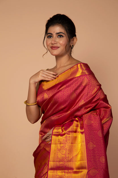 Taranga Kanchi Silk Brocade Maroon Saree