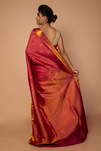 Taranga Kanchi Silk Brocade Maroon Saree