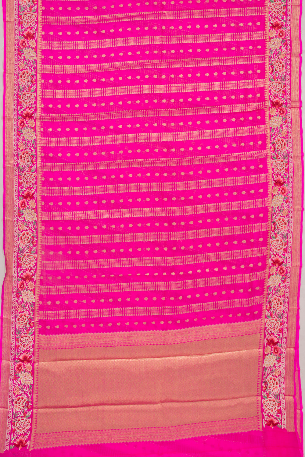 Kota Soft Silk Vertical Lines Pink Saree