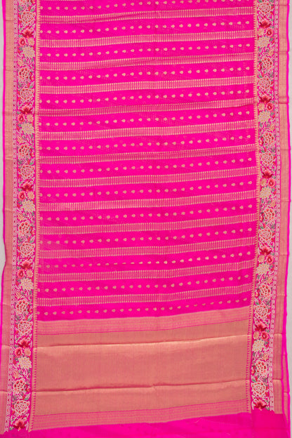Kota Soft Silk Vertical Lines Pink Saree