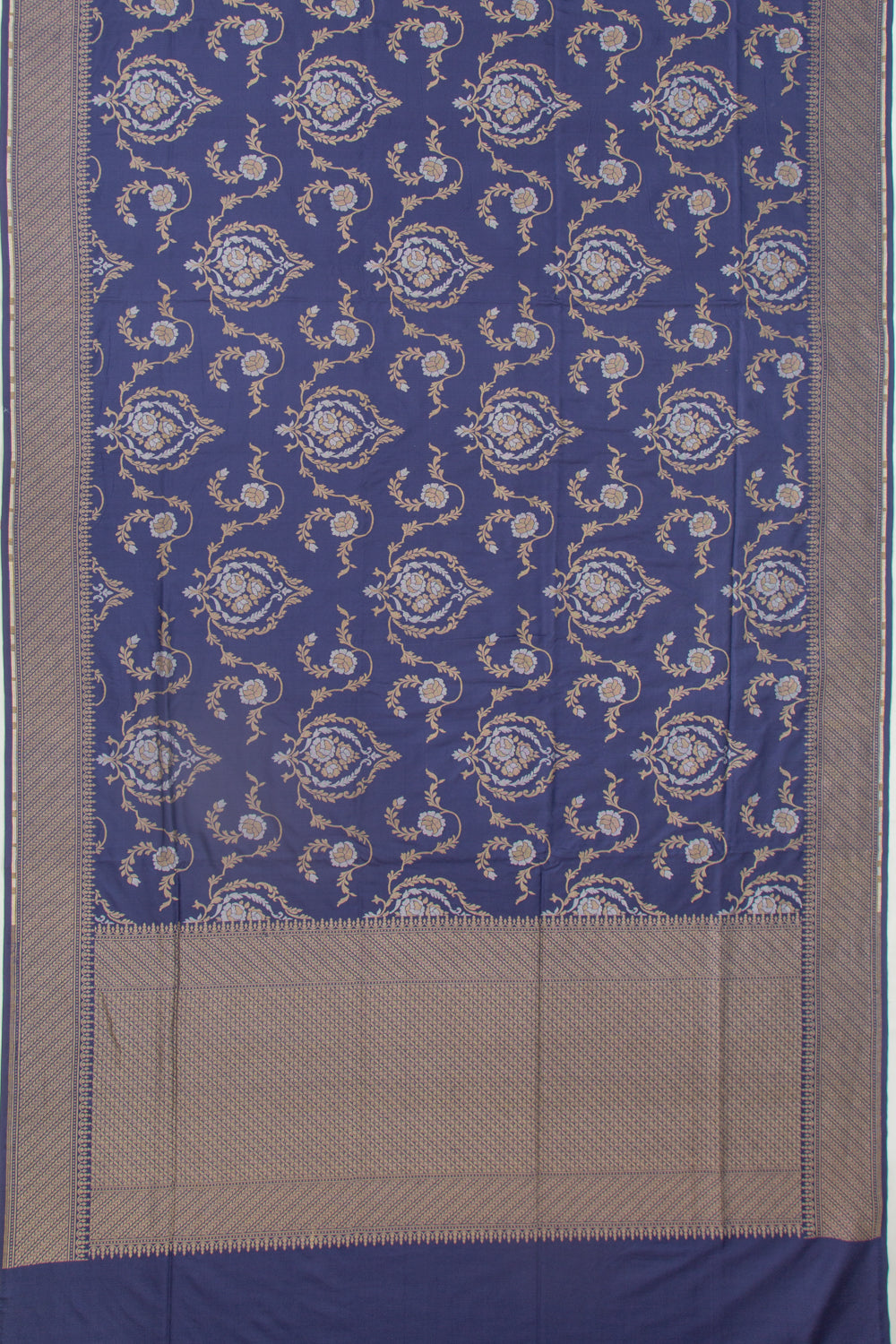 Banarasi Silk Jaal Dark Blue Saree